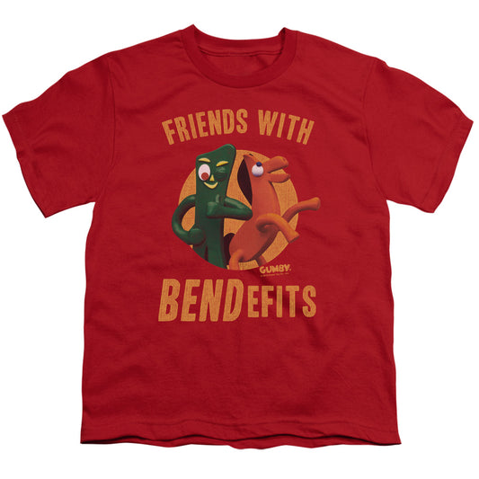Gumby - Bendefits - Short Sleeve Youth 18/1 - Red T-shirt