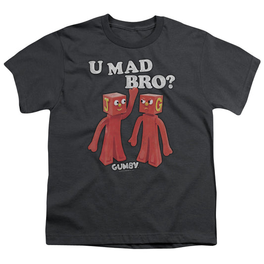 Gumby - U Mad Bro - Short Sleeve Youth 18/1 - Charcoal T-shirt