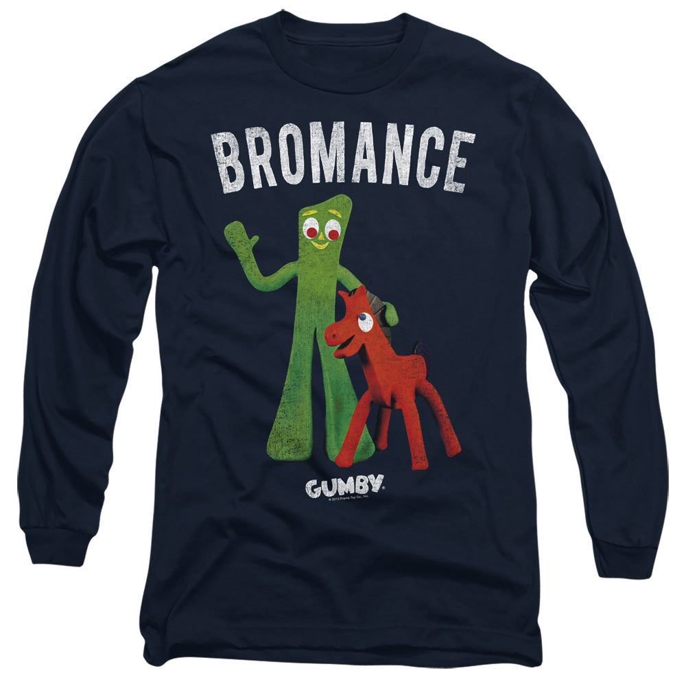 Gumby - Bromance - Long Sleeve Adult 18/1 - Navy T-shirt