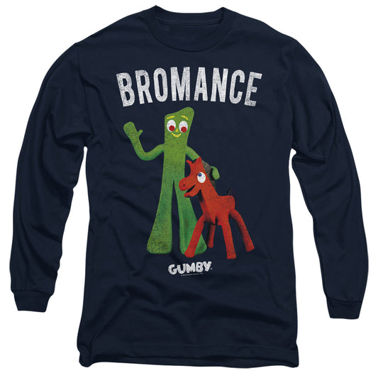 Gumby - Bromance - Long Sleeve Adult 18/1 - Navy T-shirt