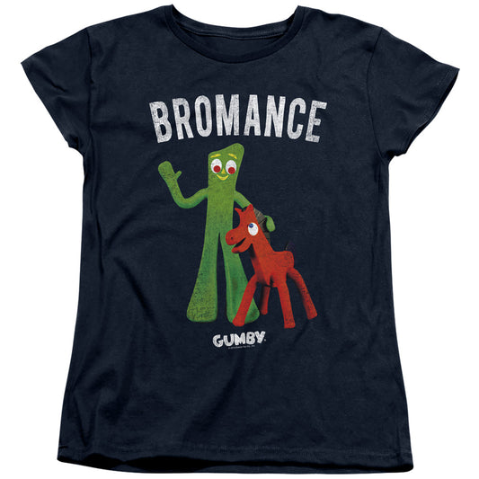 Gumby - Bromance - Short Sleeve Womens Tee - Navy T-shirt