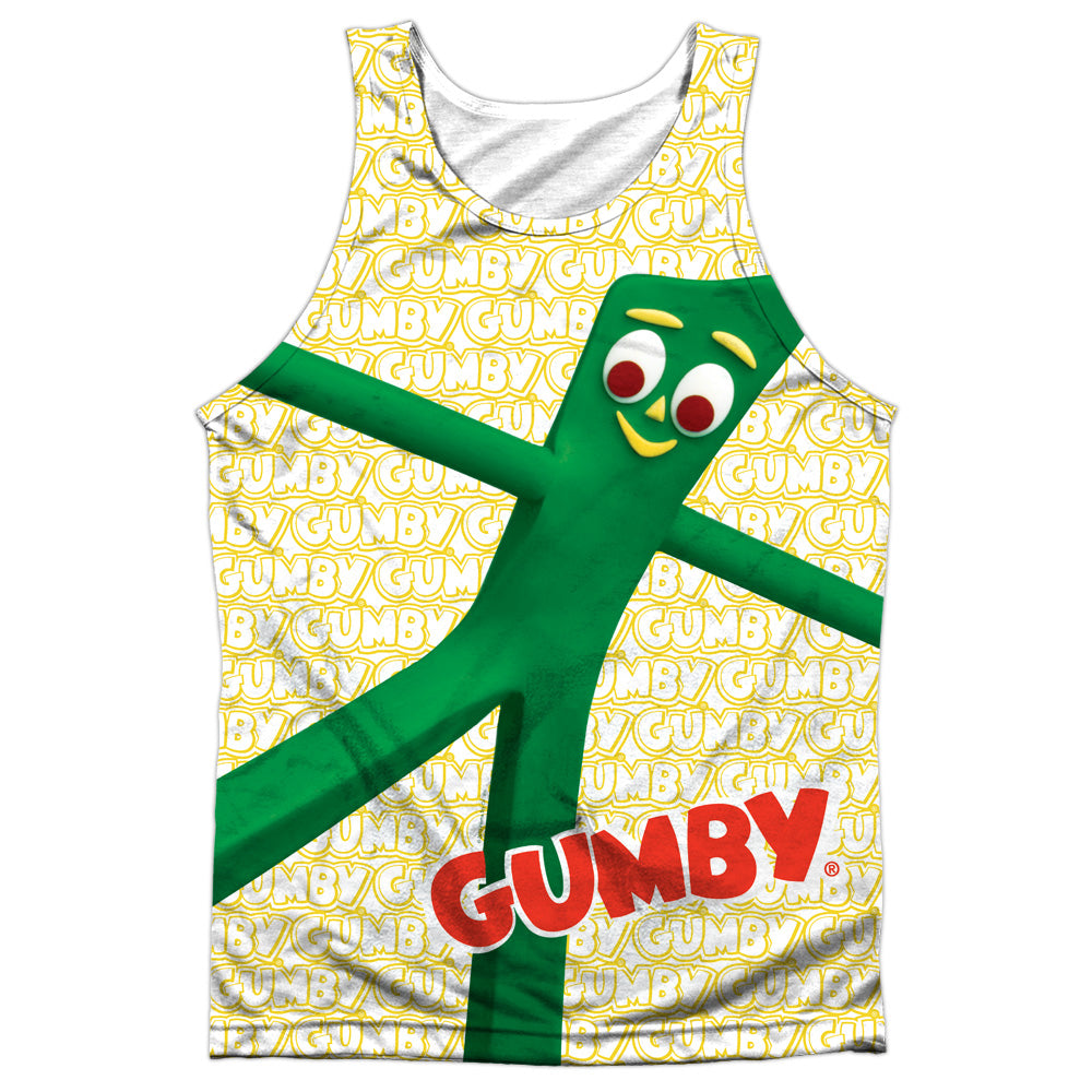 Gumby - Stretched - Adult 100% Poly Tank Top - White