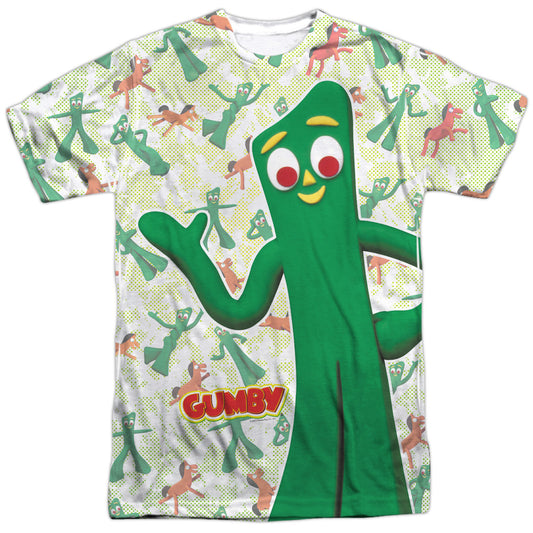 Gumby - Friendly Greeting - Short Sleeve Adult Poly Crew - White T-shirt