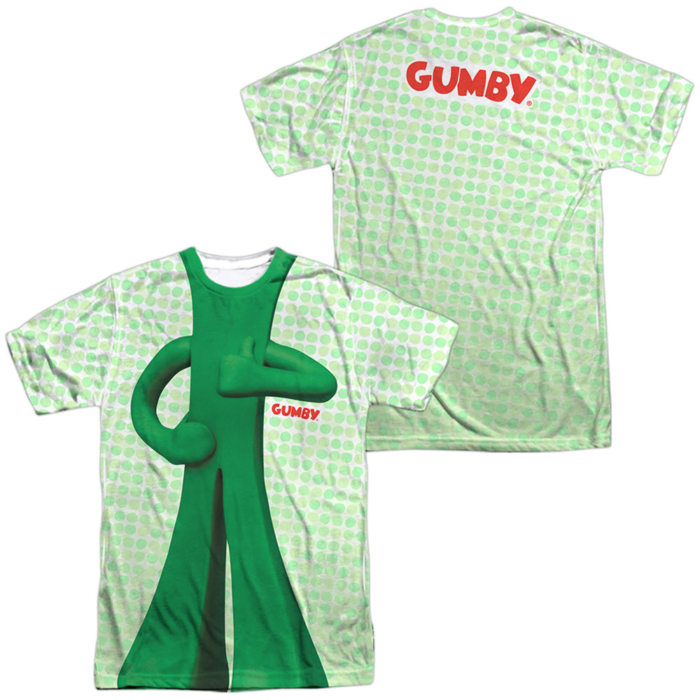 Gumby - Gumb Me Sub (Front/back Print) - Short Sleeve Adult Poly Crew-sublimate White T-shirt