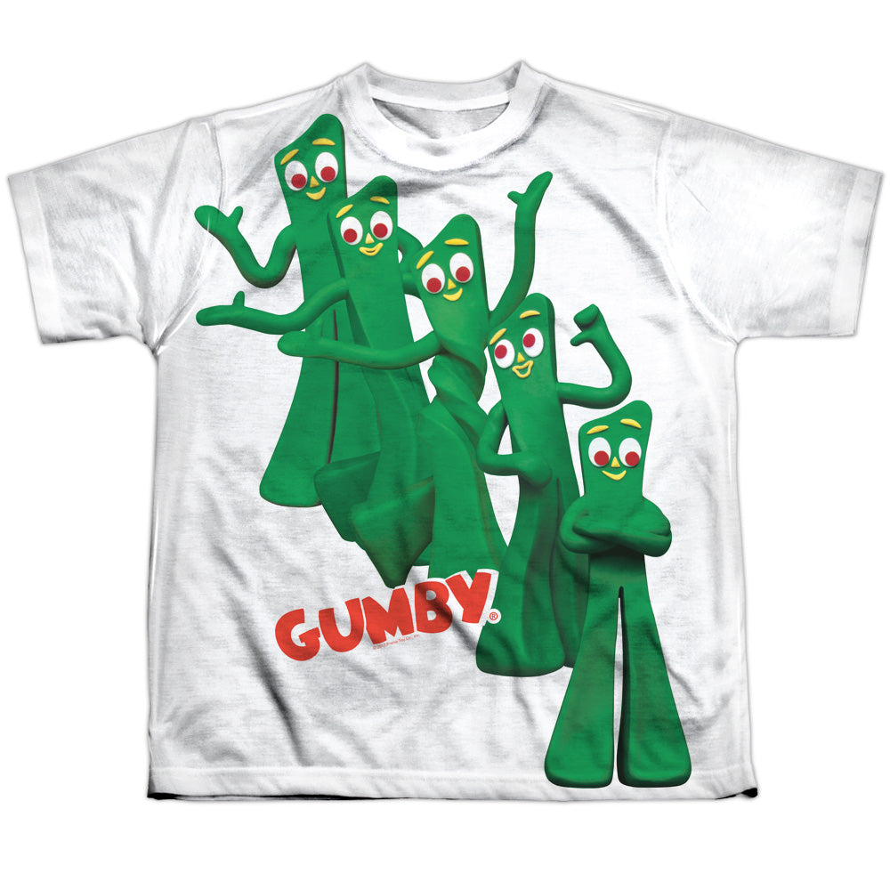 Gumby - Moves - Short Sleeve Youth Poly Crew - White T-shirt