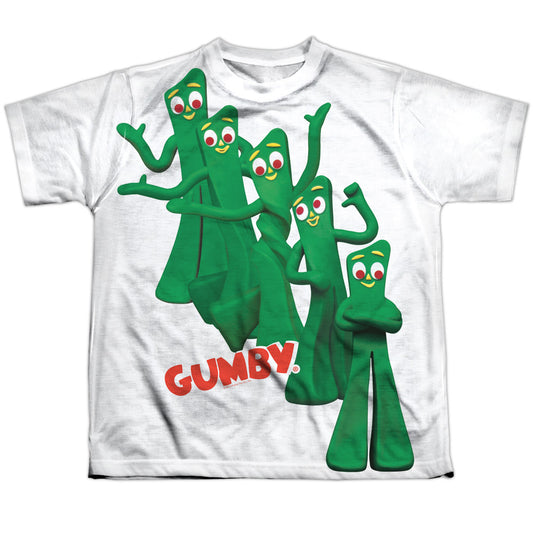 Gumby - Moves - Short Sleeve Youth Poly Crew - White T-shirt