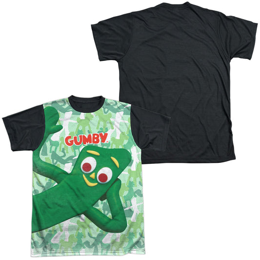 Gumby - Gumbyflage - Short Sleeve Adult White Front Black Back   - White T-shirt