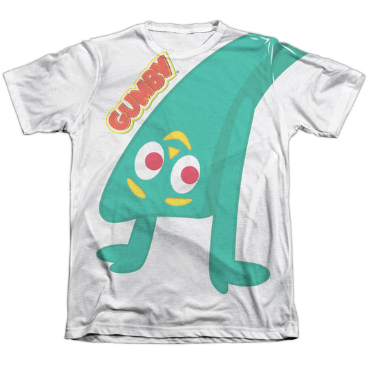 Gumby - Bend Backwards - Adult Poly/cotton Short Sleeve Tee - White T-shirt