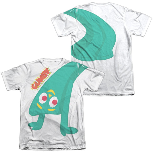 Gumby - Bend Backwards (Front/back Print) - Adult Poly/cotton Short Sleeve Tee-sublimate White T-shirt