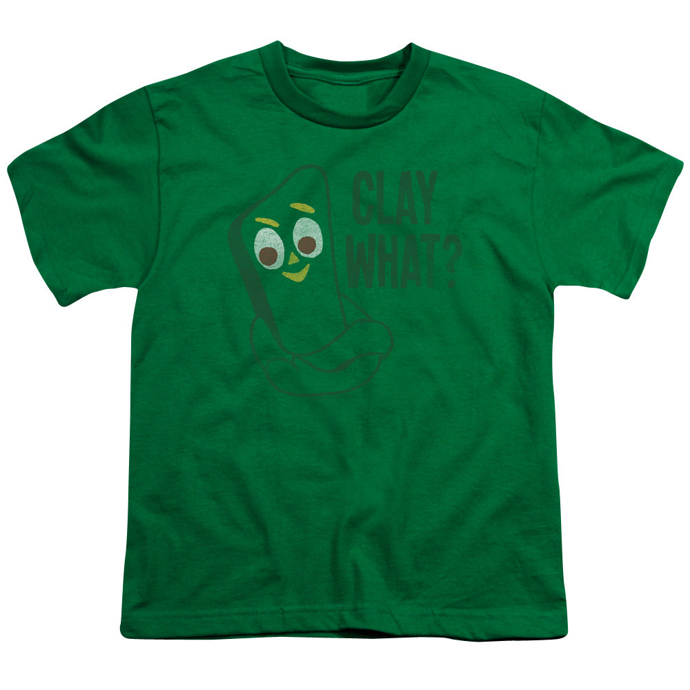 Gumby - Clay What - Short Sleeve Youth 18/1 - Kelly Green T-shirt