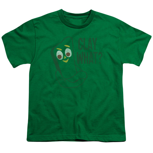 Gumby - Clay What - Short Sleeve Youth 18/1 - Kelly Green T-shirt