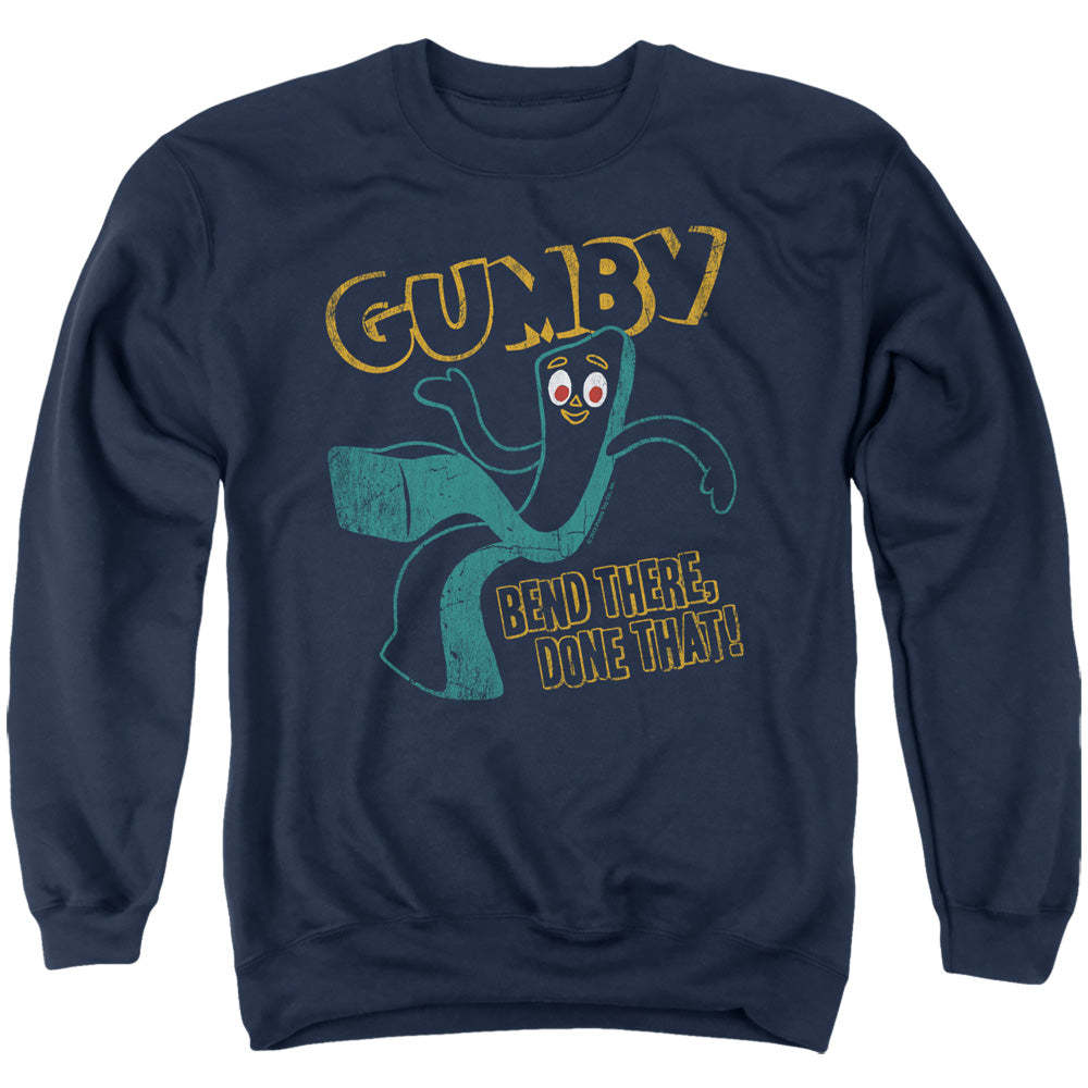 Gumby - Bend There - Adult Crewneck Sweatshirt - Navy