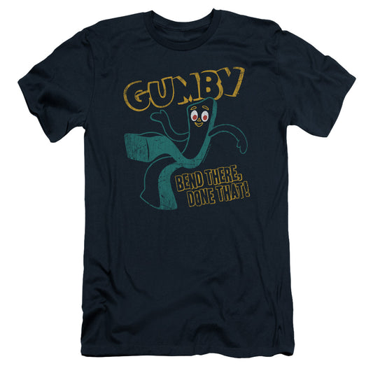 Gumby - Bend There - Short Sleeve Adult 30/1 - Navy T-shirt