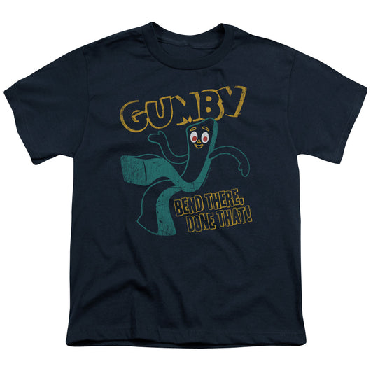 Gumby - Bend There - Short Sleeve Youth 18/1 - Navy T-shirt