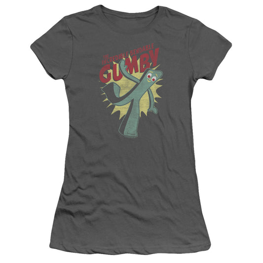 Gumby - Bendable - Short Sleeve Junior Sheer - Charcoal T-shirt