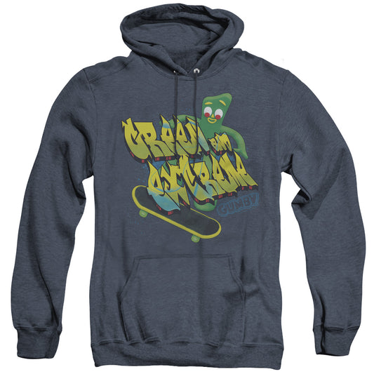 Gumby - Green And Extreme - Adult Heather Hoodie - Navy