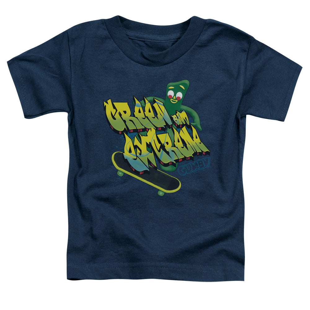 Gumby - Green And Extreme - Short Sleeve Toddler Tee - Navy T-shirt
