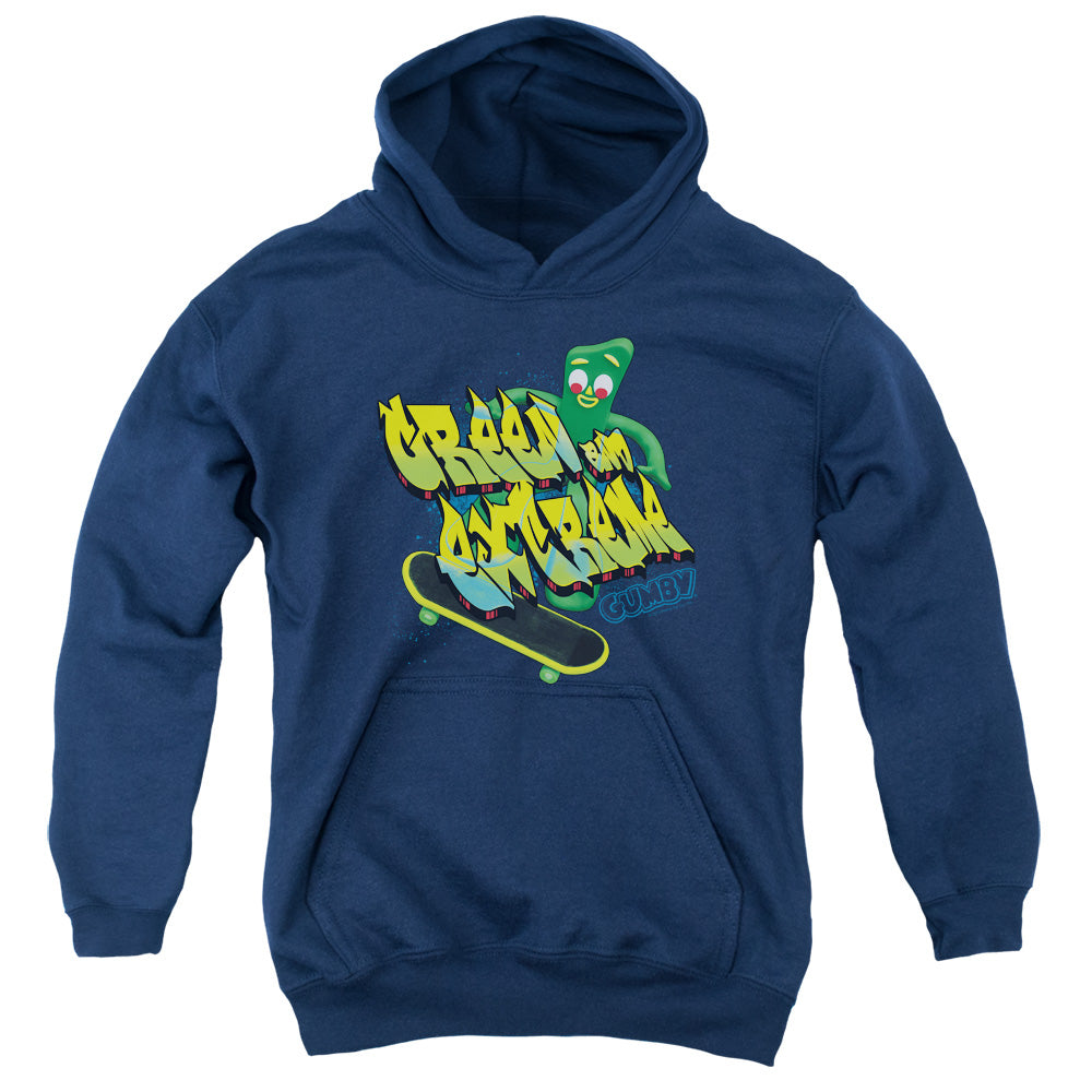 Gumby - Green And Extreme - Youth Pull-over Hoodie - Navy