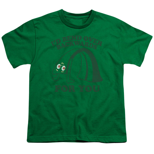 Gumby - Bend Backwards - Short Sleeve Youth 18/1 - Kelly Green T-shirt