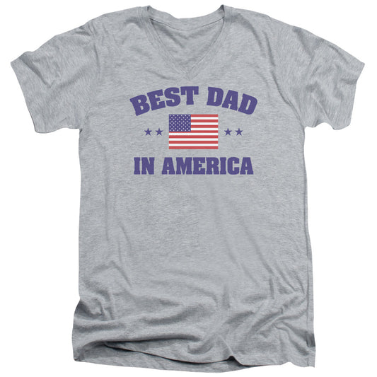 Best Dad - Short Sleeve Adult V-neck - Athletic Heather T-shirt
