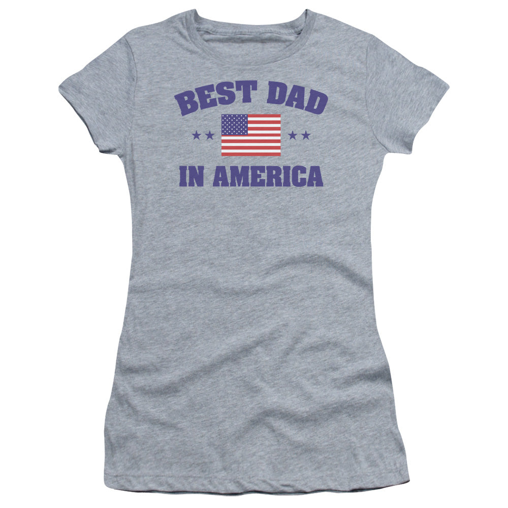 Best Dad - Short Sleeve Junior Sheer - Athletic Heather T-shirt