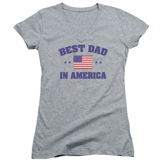 Best Dad - Junior V-neck - Athletic Heather