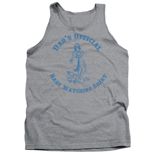 Dads Babe Watching Shirt - Adult Tank - Athletic Heather