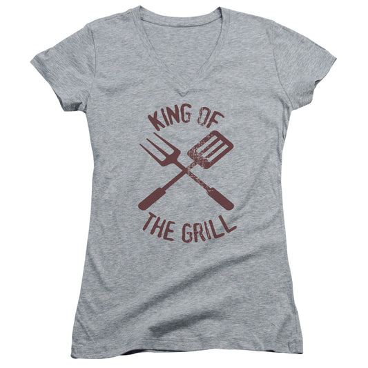 King Of The Grill - Junior V-neck - Athletic Heather