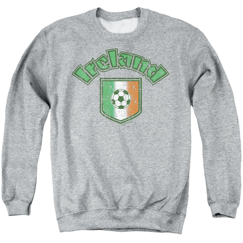 Ireland With Soccer Flag - Adult Crewneck Sweatshirt - Athletic Heather