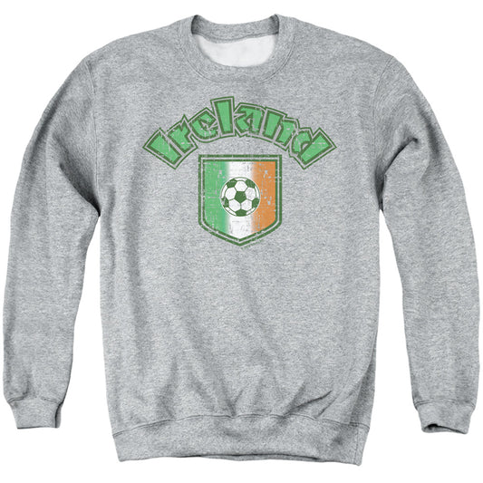 Ireland With Soccer Flag - Adult Crewneck Sweatshirt - Athletic Heather