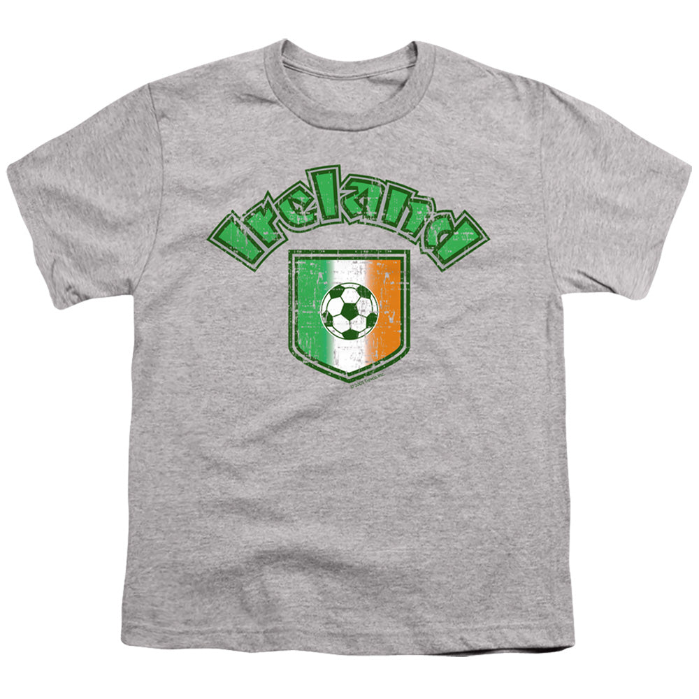Ireland With Soccer Flag - Short Sleeve Youth 18 - 1 - Athletic Heather T-shirt