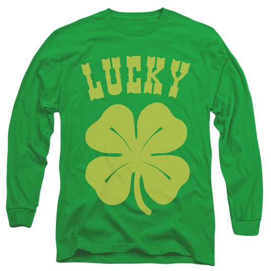 Lucky Shamrock - Long Sleeve Adult 18 - 1 - Kelly Green T-shirt