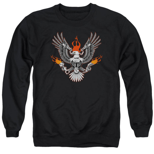 Biker Eagle - Adult Crewneck Sweatshirt - Black