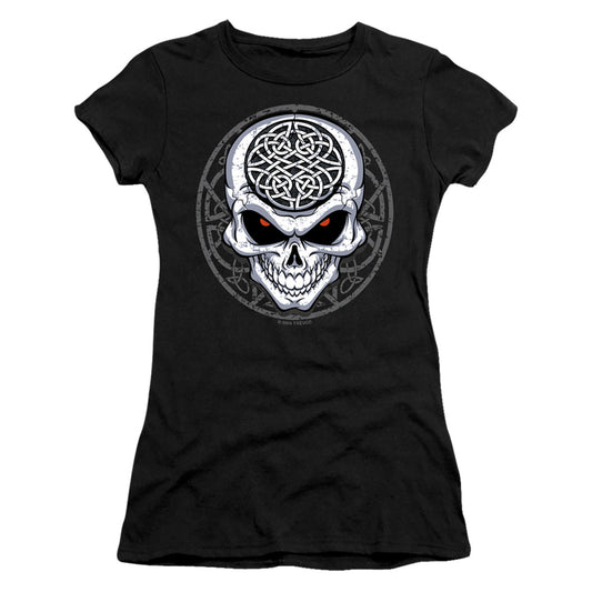 Celtic Skull - Short Sleeve Junior Sheer - Black T-shirt