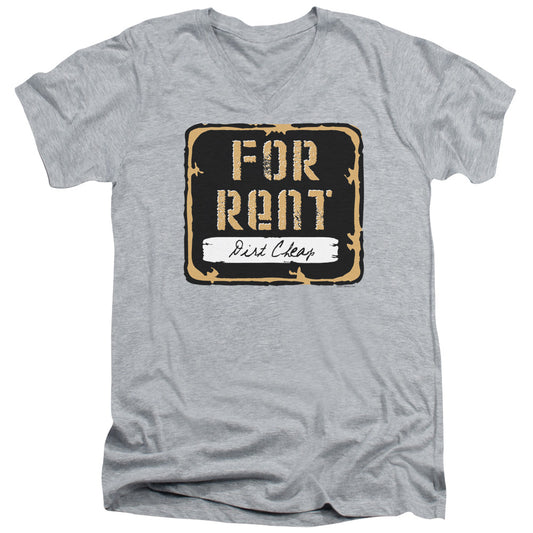 For Rent - Short Sleeve Adult V-neck - Athletic Heather T-shirt