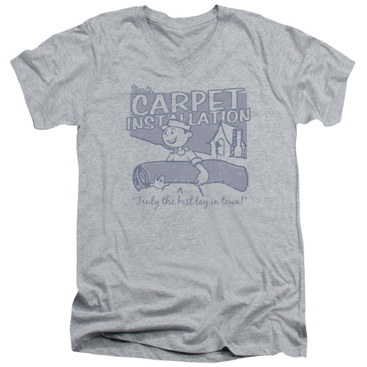 Bens Carpet Installation - Short Sleeve Adult V-neck - Athletic Heather T-shirt