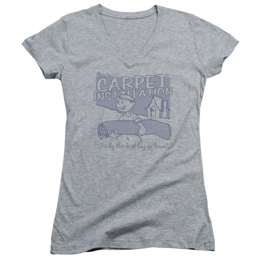 Bens Carpet Installation - Junior V-neck - Athletic Heather
