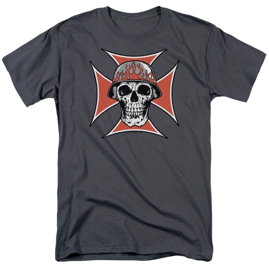 Iron Cross Skull - Short Sleeve Adult 18 - 1 - Charcoal T-shirt