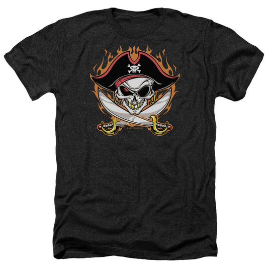 Pirate Skull - Adult Heather-black