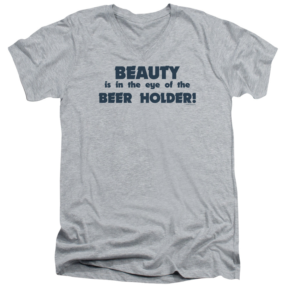 Eye Of The Beer Holder - Short Sleeve Adult V-neck - Athletic Heather T-shirt