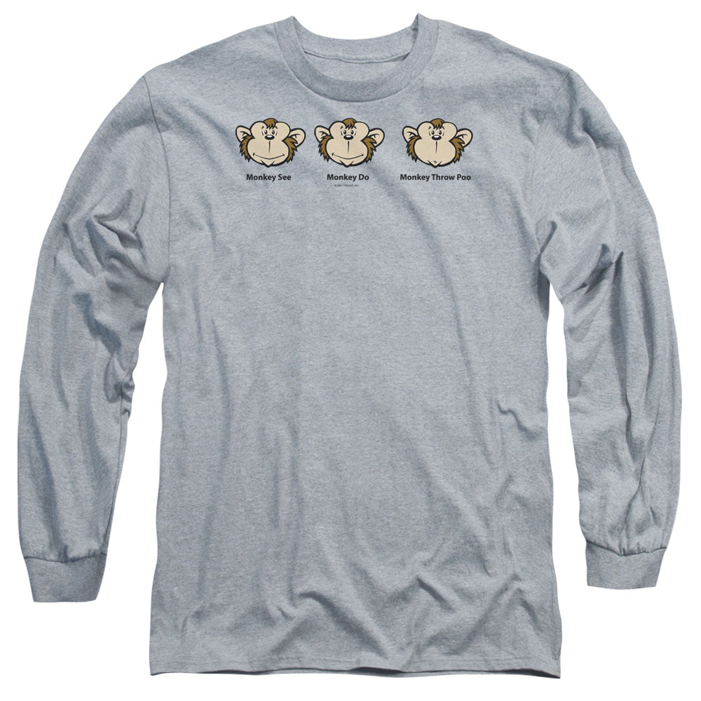 Monkey See... - Long Sleeve Adult 18 - 1 - Athletic Heather T-shirt