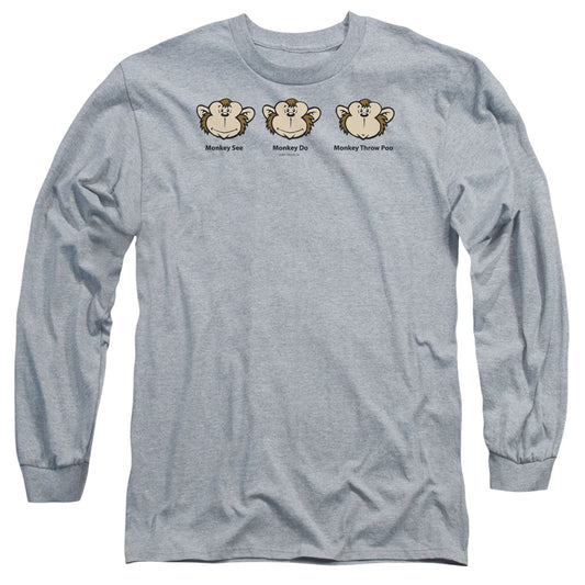 Monkey See... - Long Sleeve Adult 18 - 1 - Athletic Heather T-shirt