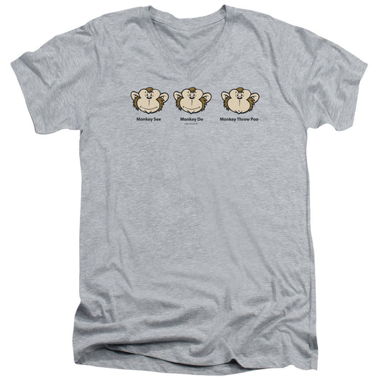 Monkey See... - Short Sleeve Adult V-neck 30 - 1 - Athletic Heather T-shirt
