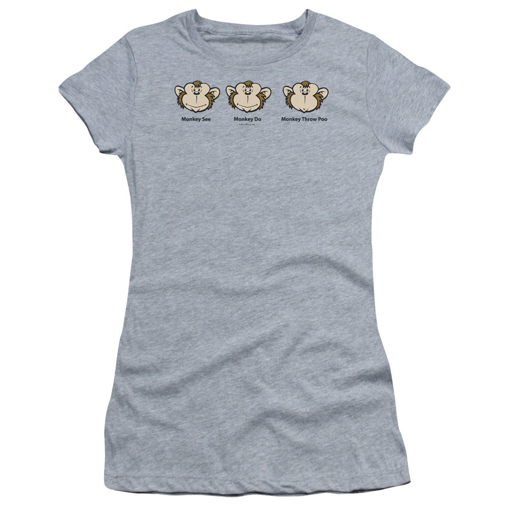 Monkey See... - Short Sleeve Junior Sheer - Athletic Heather T-shirt
