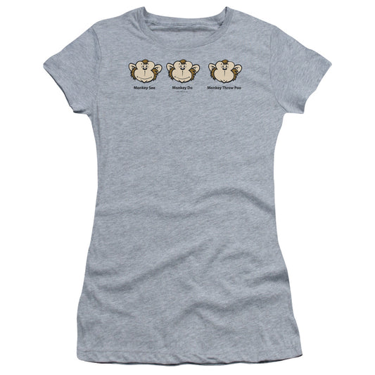 Monkey See... - Short Sleeve Junior Sheer - Athletic Heather T-shirt