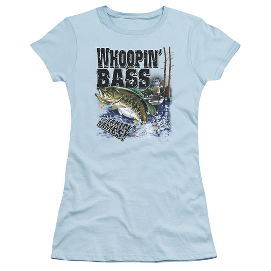Wildlife - Whoopin Bass - Short Sleeve Junior Sheer - Light Blue T-shirt