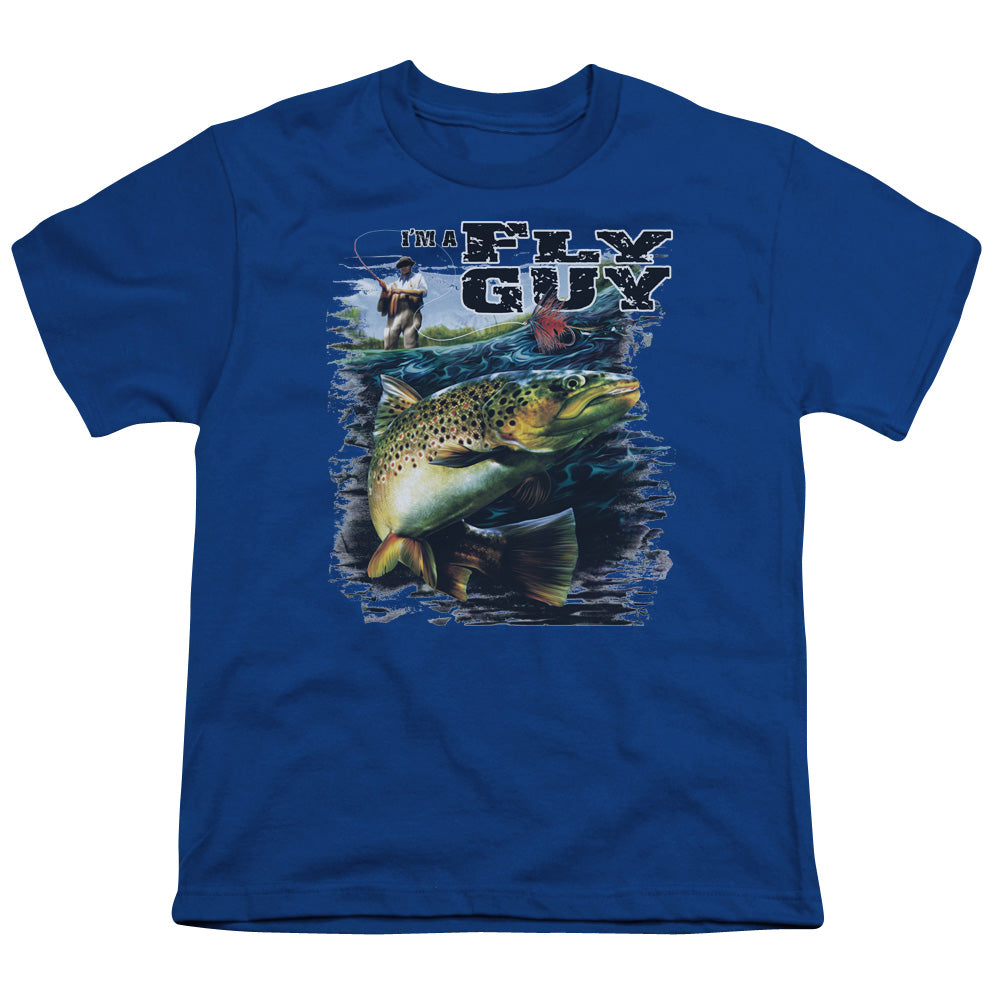 Wildlife - Im A Fly Guy - Short Sleeve Youth 18/1 - Royal Blue T-shirt