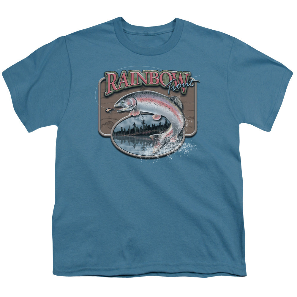 Wildlife - Rainbow Trout - Short Sleeve Youth 18/1 - Slate T-shirt