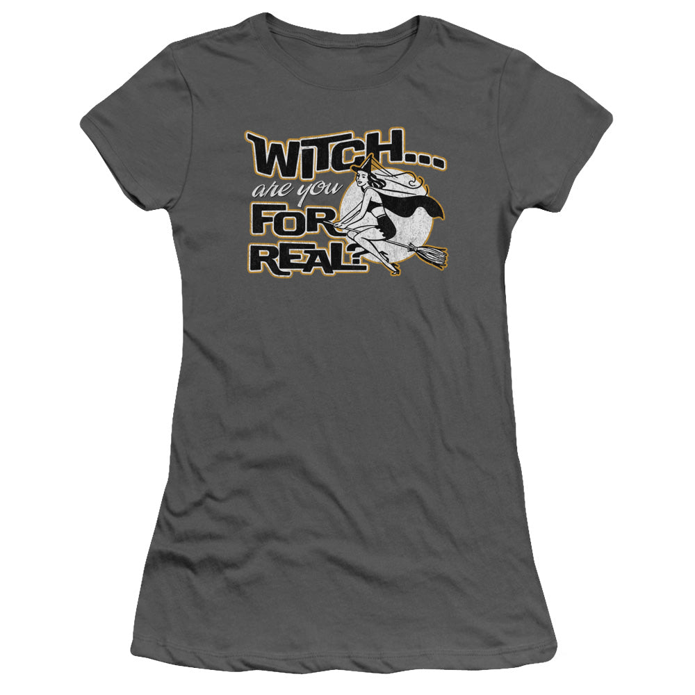 For Real - Short Sleeve Junior Sheer - Charcoal T-shirt