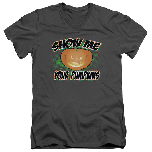 Show Me - Short Sleeve Adult V-neck 30 - 1 - Charcoal T-shirt